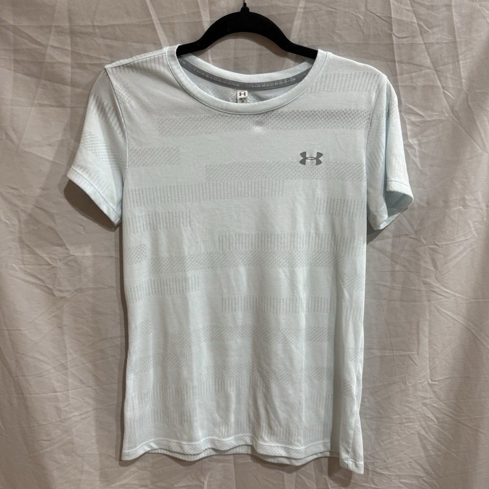 Under Armour Women's Threadborne Tshirt Loose Fit Size S Heat Gear  Pale Blue